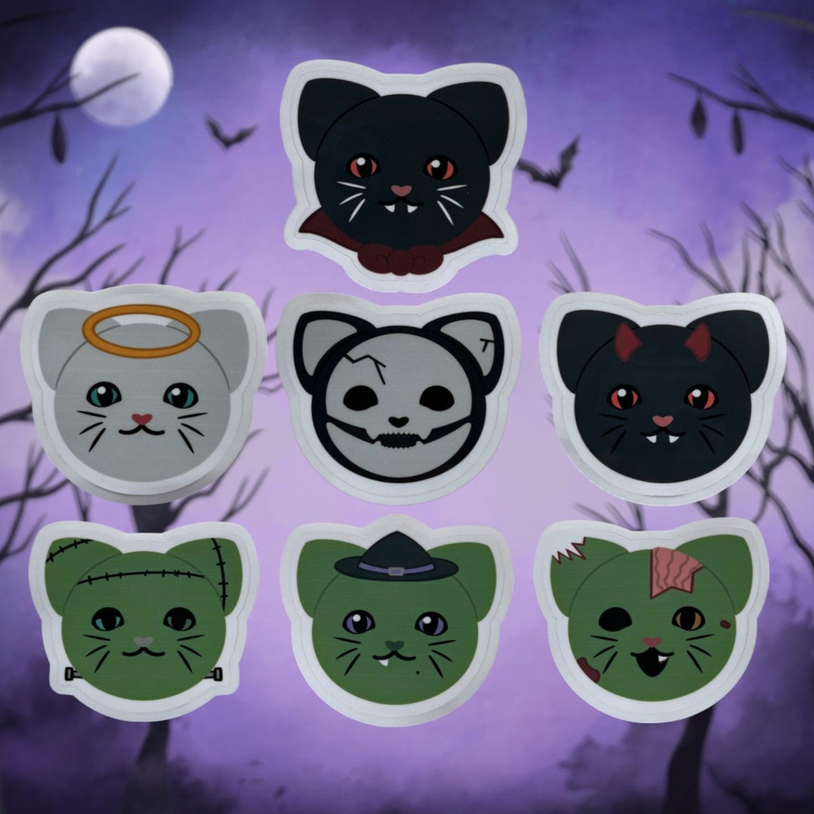 Monster Cat Stickers - Vampire Cat