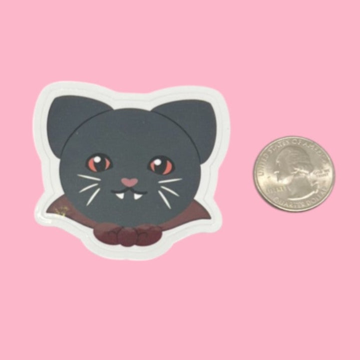 Vampire Cat Sticker Size